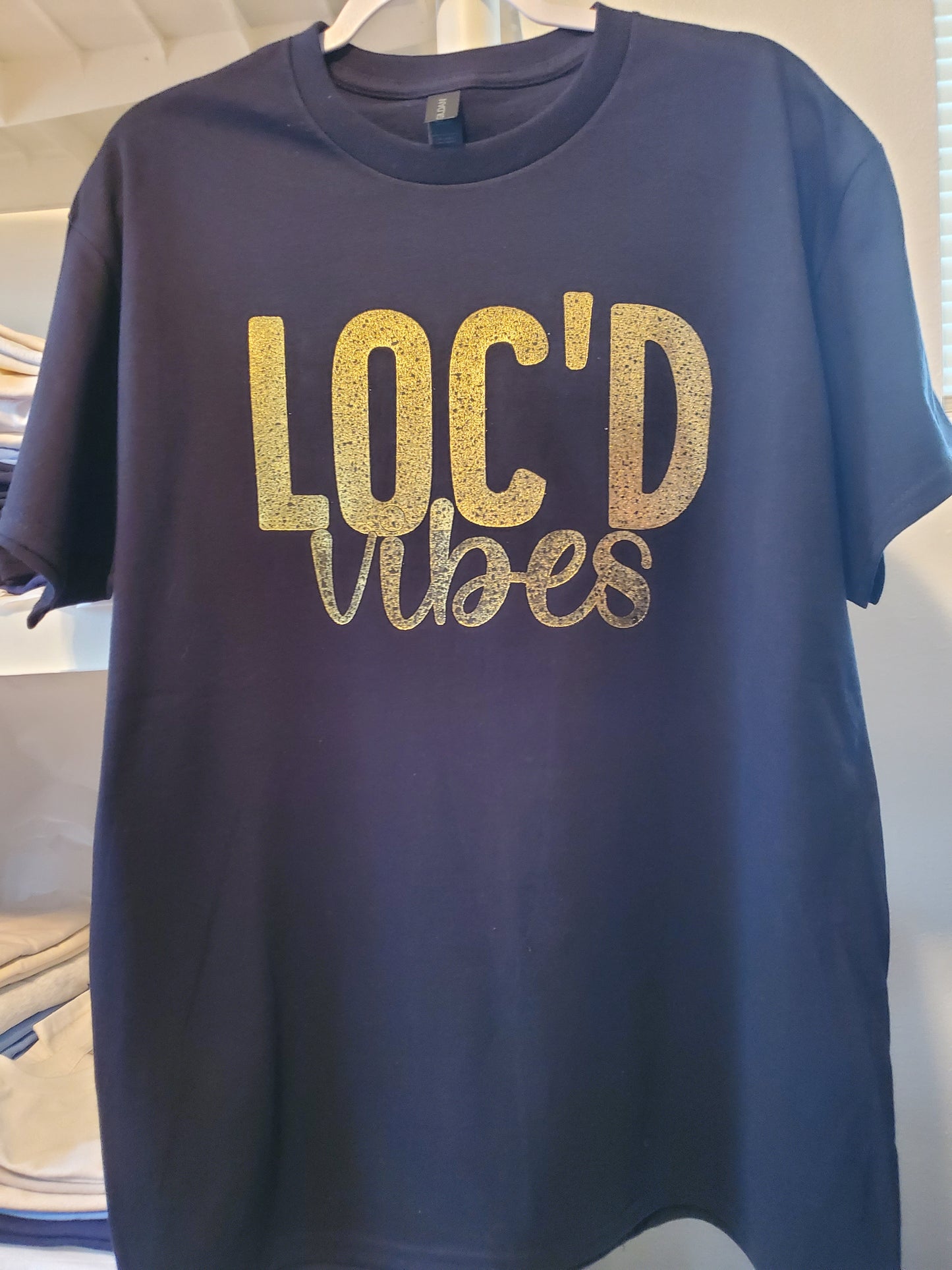 Unisex Navy and Gold Loc'd Vibes T-Shirt